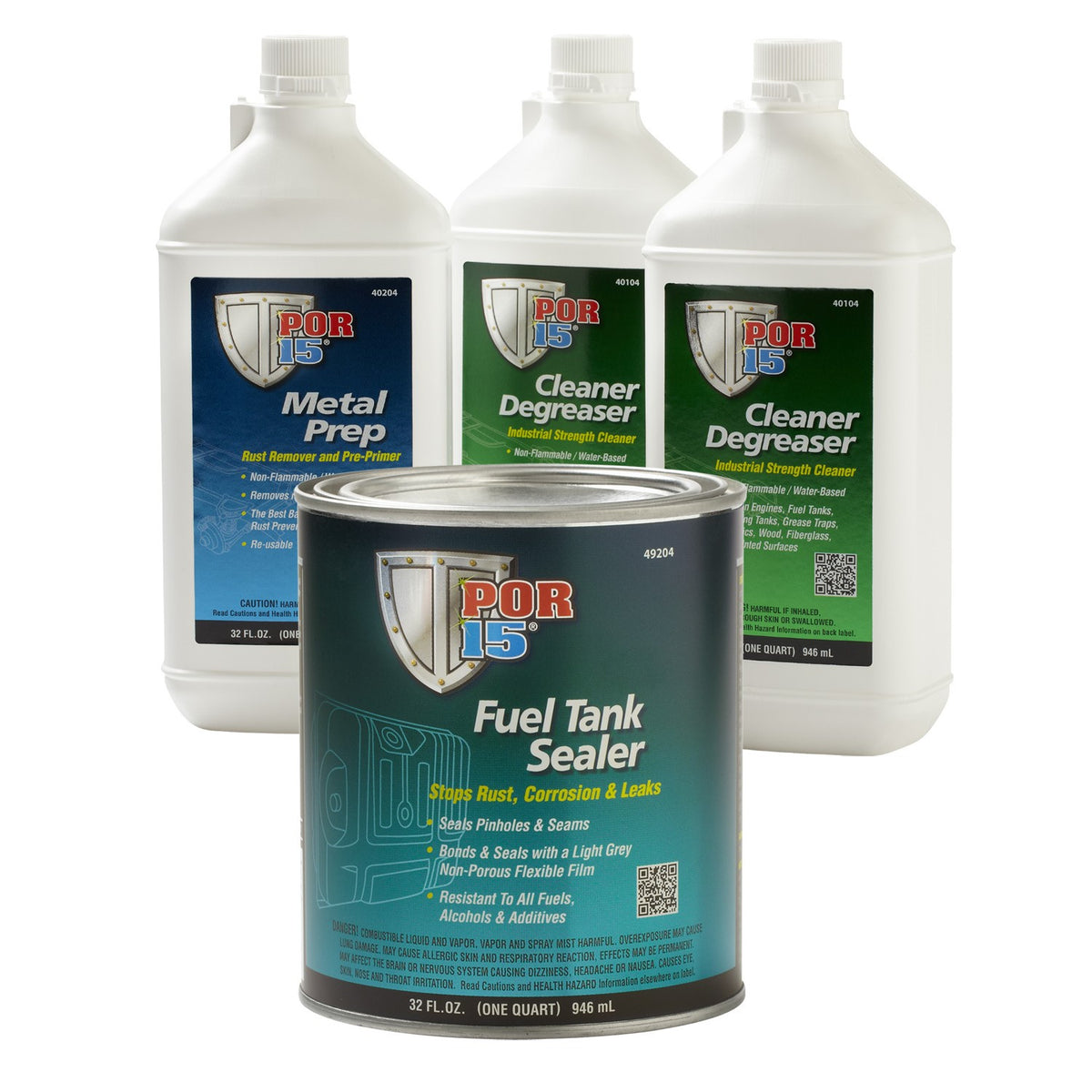 Gas Fuel Tank Cleaner/Prep/Liner Leak Repair Kit